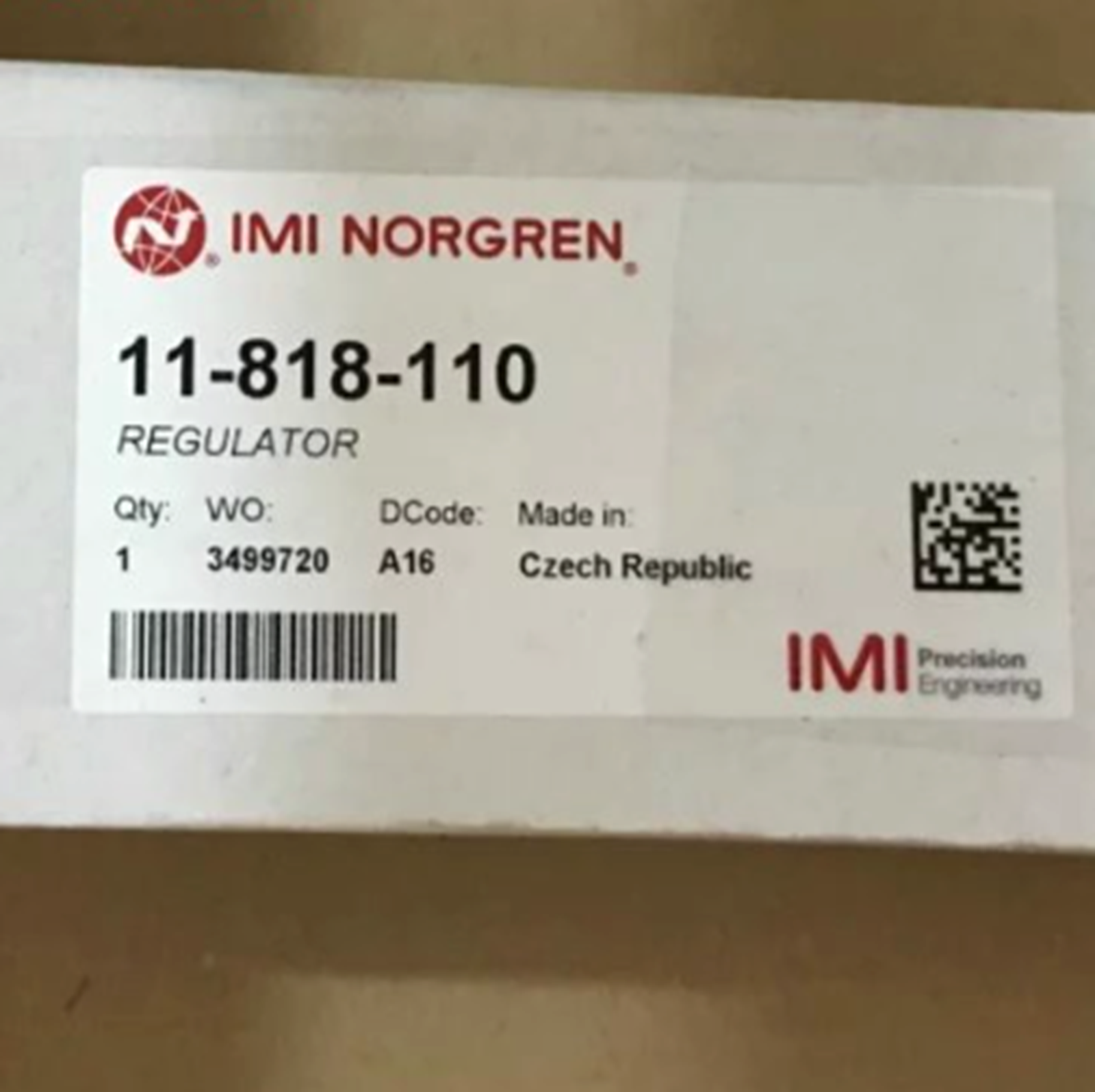 NORGREN 11-818-110 11818110 Pressure Regulator NORGREN