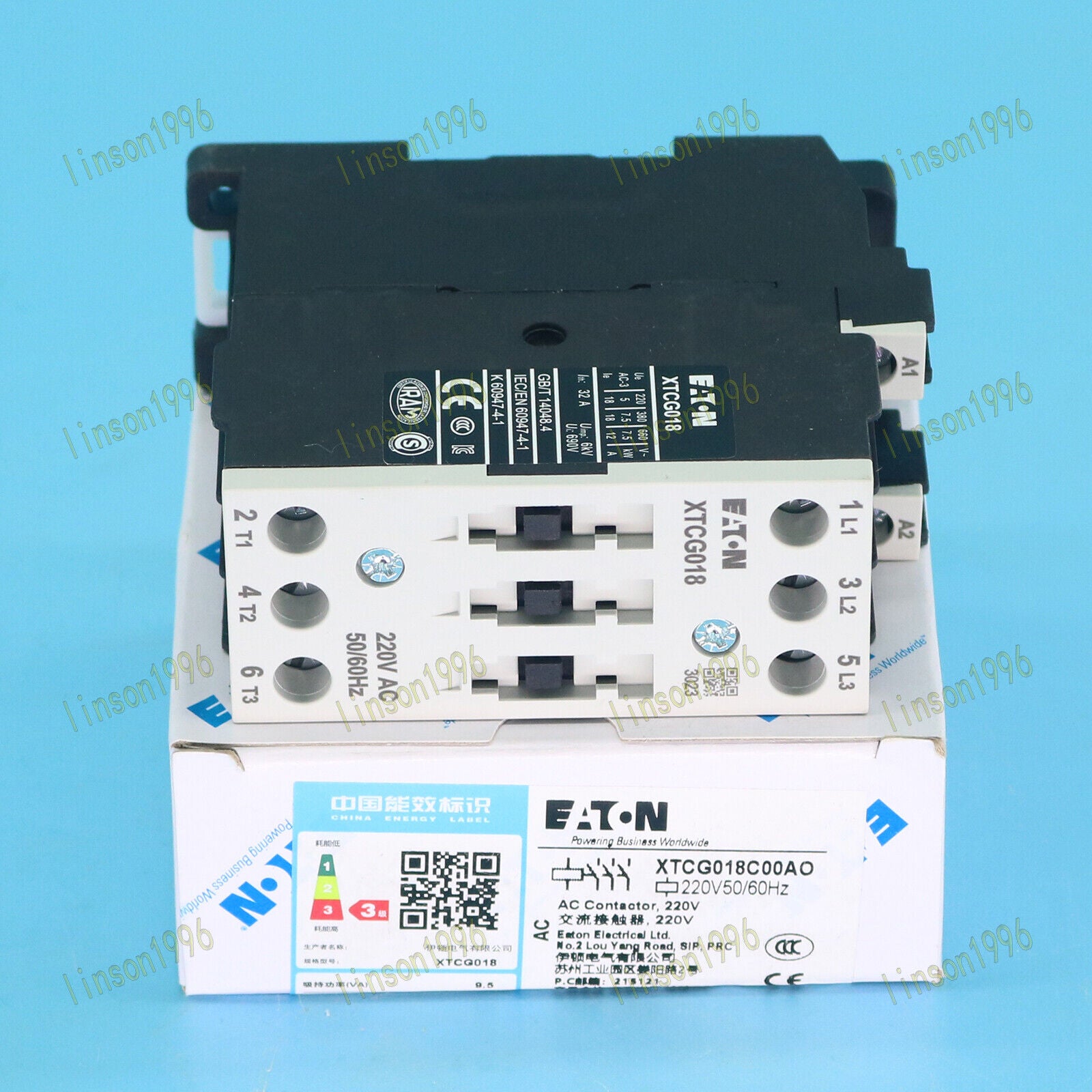 new 1PC  Eaton XTCG018C00AO AC220V 18A Contactor Eaton