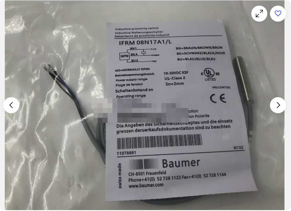 new 1PCS  For BAUMER PROXIMITY SWITCH IFRM 08N17A1/L NIB amk