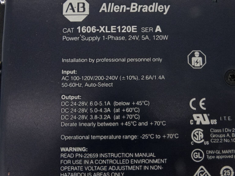 Allen Bradley 1606-XLE120E Series A Power Supply - ALLEN BRADLEY