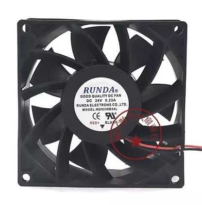 RUNDA RD9238B24L DC24V 0.23A 2-Wire Inverter Cooling Fan