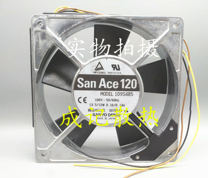 1pcs Sanyo 109S485 100V 13.5 / 12W 12025 with sensor signal line fan