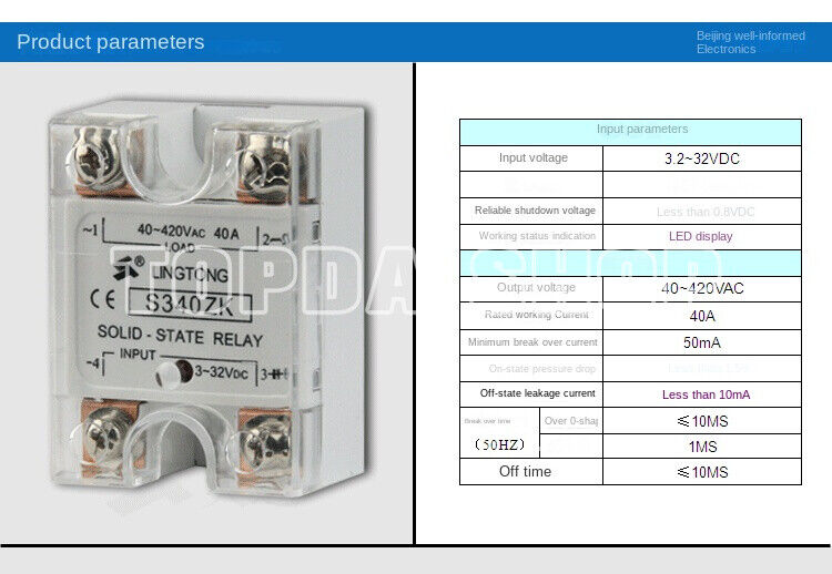 1 piece solid-state relay module S340ZK-40A - XYZ ELECTRONIX