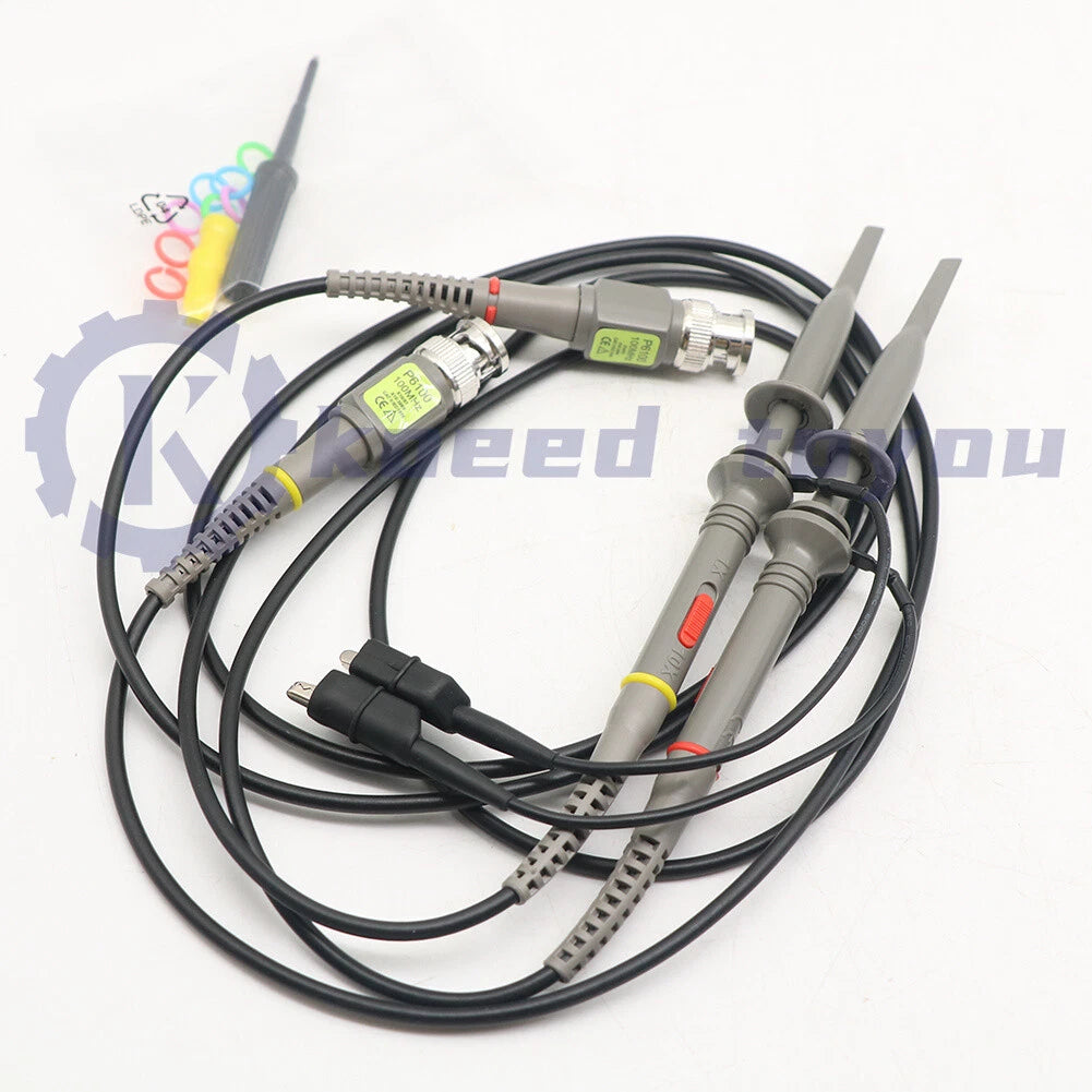 2PCS P6100 100MHz Oscilloscope Probe 10:1 and 1:1 for Rigol Atten Owon Siglent