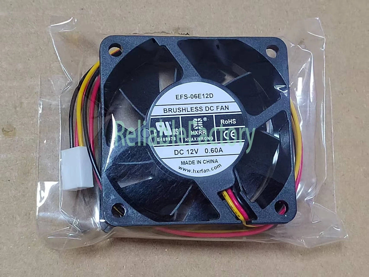 1 PCS DC brushless fan EFS-06E12D DC12V 0.60A 6025 6cm 3-wire cooling fan