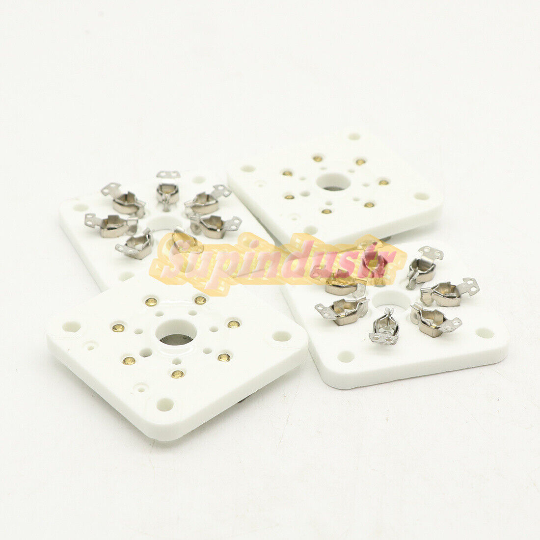 4-Piece 7-Pin Ceramic Vacuum Tube Socket Silver Plate Set for 6C33 832 829 FU29 826 - GMM