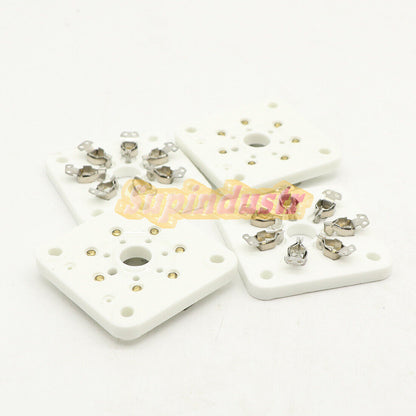 4-Piece 7-Pin Ceramic Vacuum Tube Socket Silver Plate Set for 6C33 832 829 FU29 826 - GMM