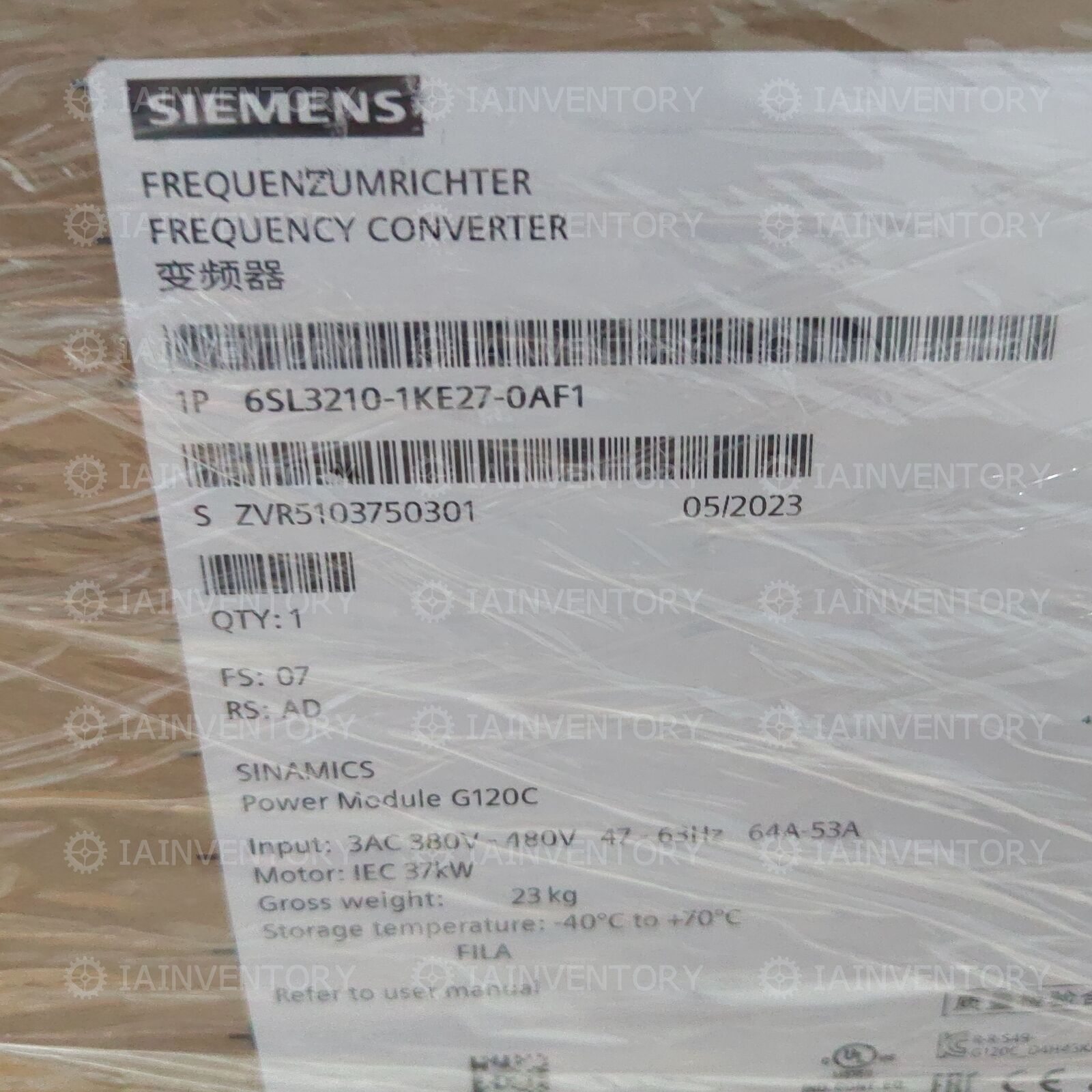 1 PCS New in box Siemens 6SL3210-1KE27-0AF1 Siemens