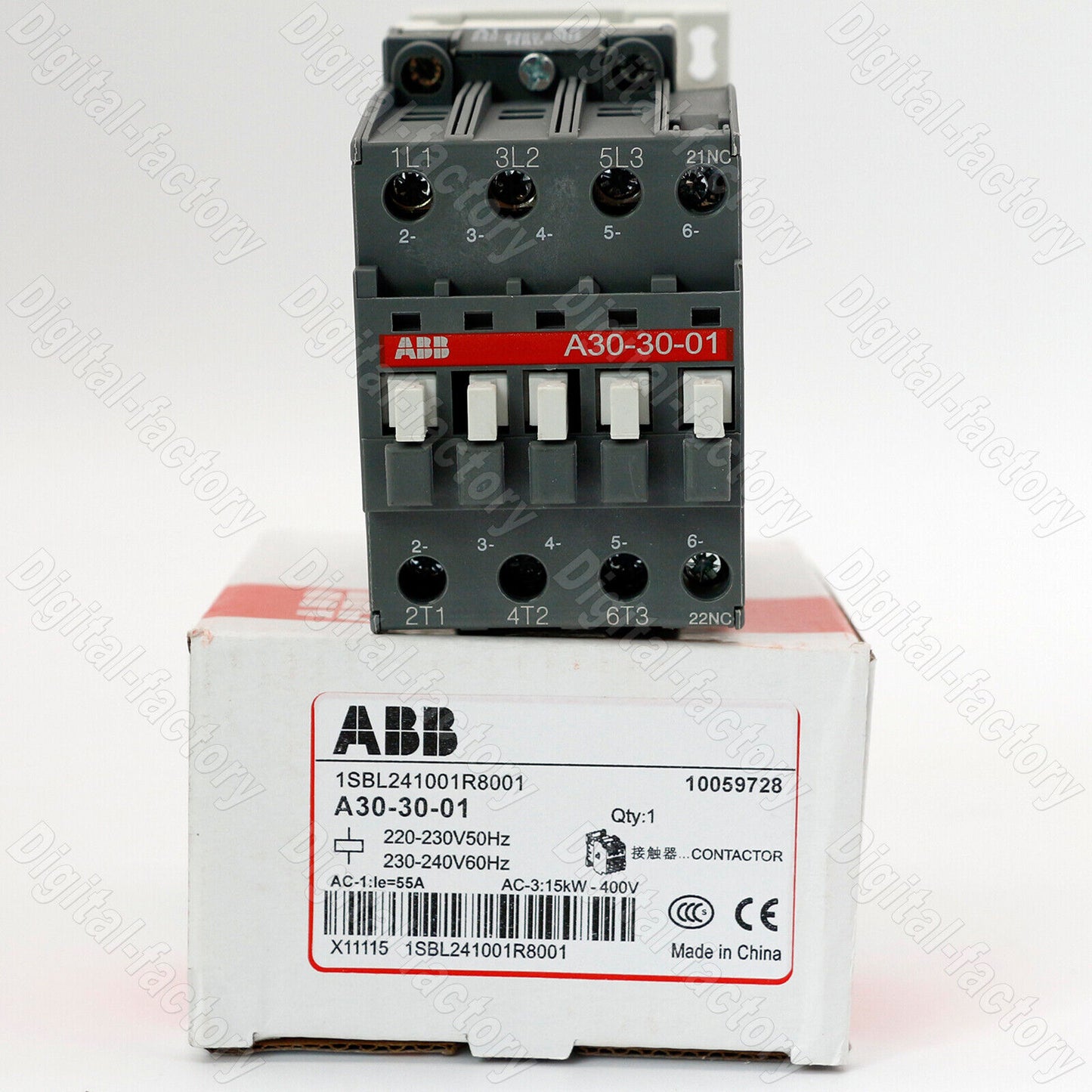 1PC ABB A30-30-01 Contactor AC220V - ABB