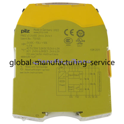 PILZ 750105 PNOZ s5 24VDC 2n/o 2n/o t Time Delay Safety Relay Module
