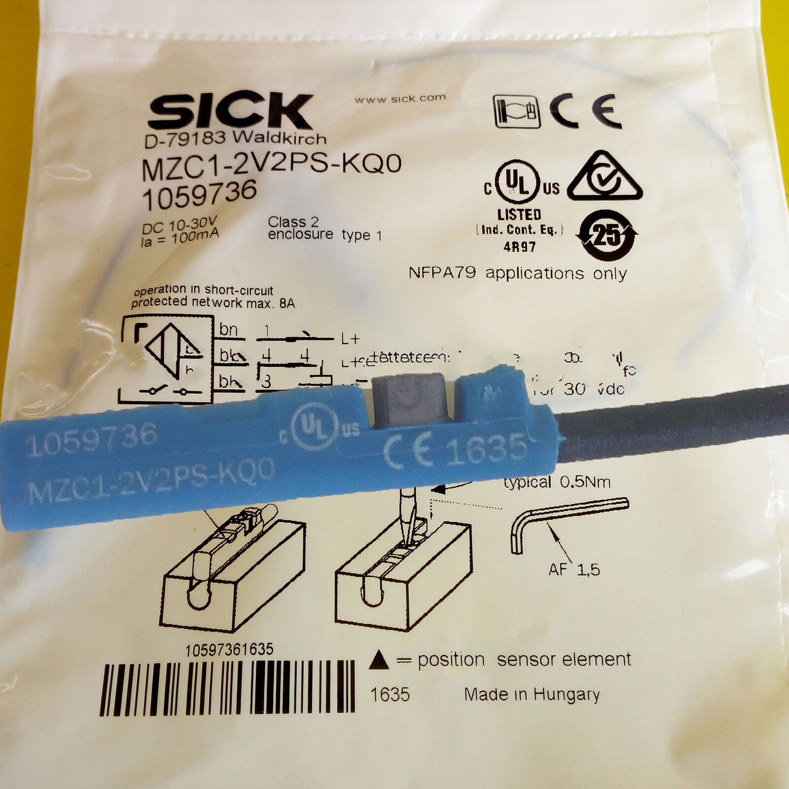 Magnetic Switch Sensor MZC1-2V2PS-KQ0 Fast - ONE SICK