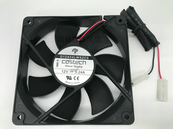 COSTECH Sleeve Bearing 12025 D12A04LWSZC0 12V 0.24A cooling fan