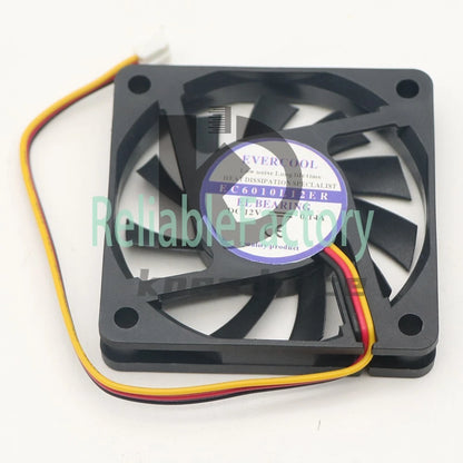 1PCS EVERCOOL EC6010L12ER DC12V 0.14A 60mm 3-wire silent cooling fan