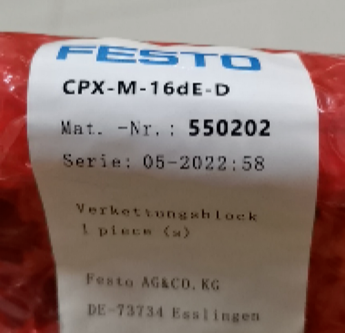 FESTO CPX-M-16DE-D 550202 Input Module FESTO