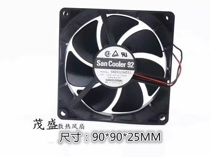 Sanyo 9A0912G4031 9025 DC12V 0.39A 9CM 2-Wire Silent Cooling Fan