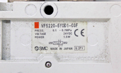 used SMC VF5220-5YOD1-03F Solenoid Valve - SMC