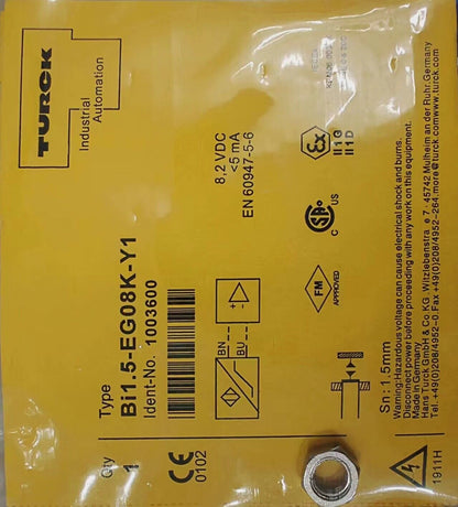 ONE Proximity Switch Sensor BI1.5-EG08K-Y1 - TURCK