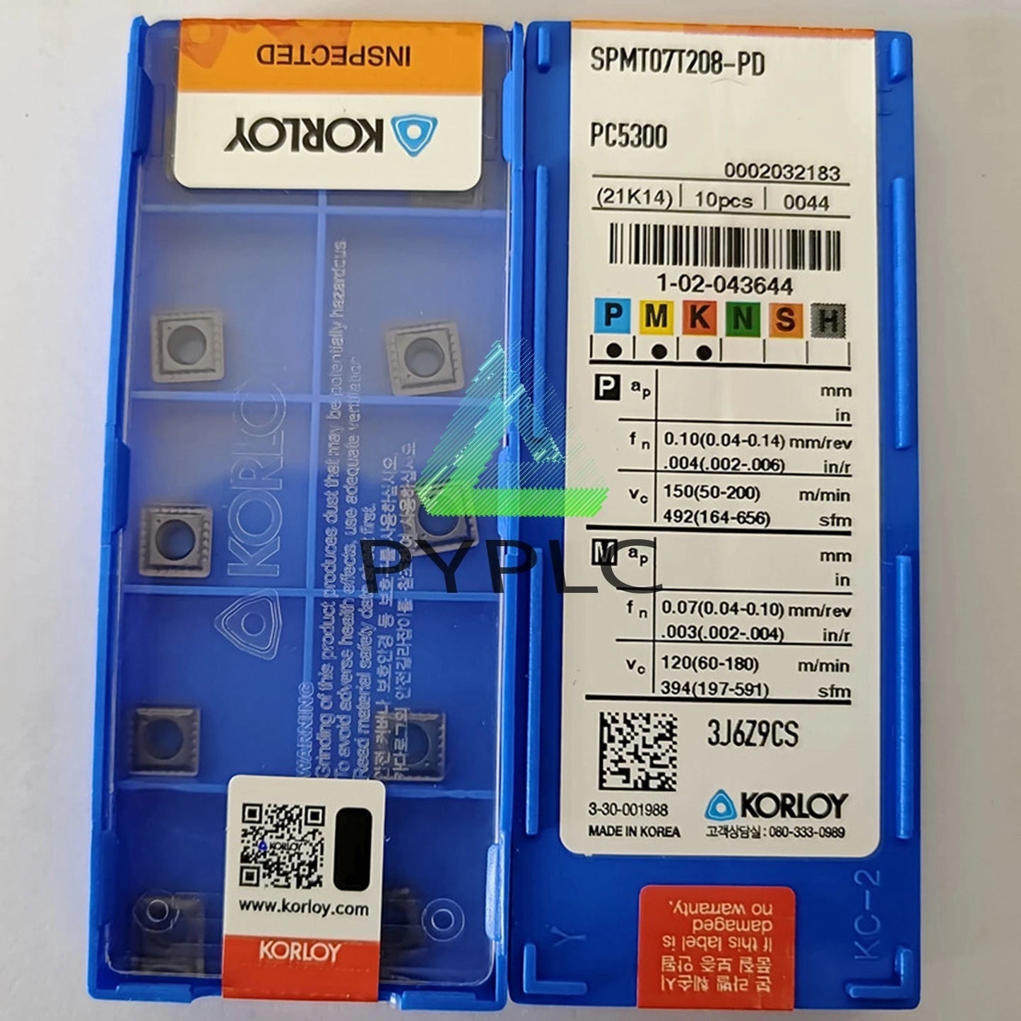 10pcs/Box KORLOY SPMT07T208-PD PC5300 Carbide Inserts#QW