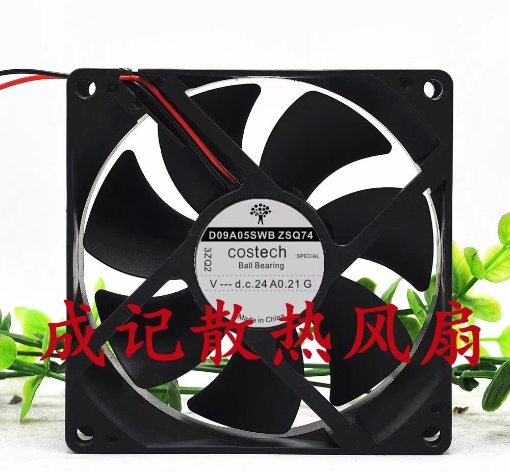 Costech D09A05SWB ZSQ74 9025 DC24V 0.21A 9CM 2-Wire Cooling Fan
