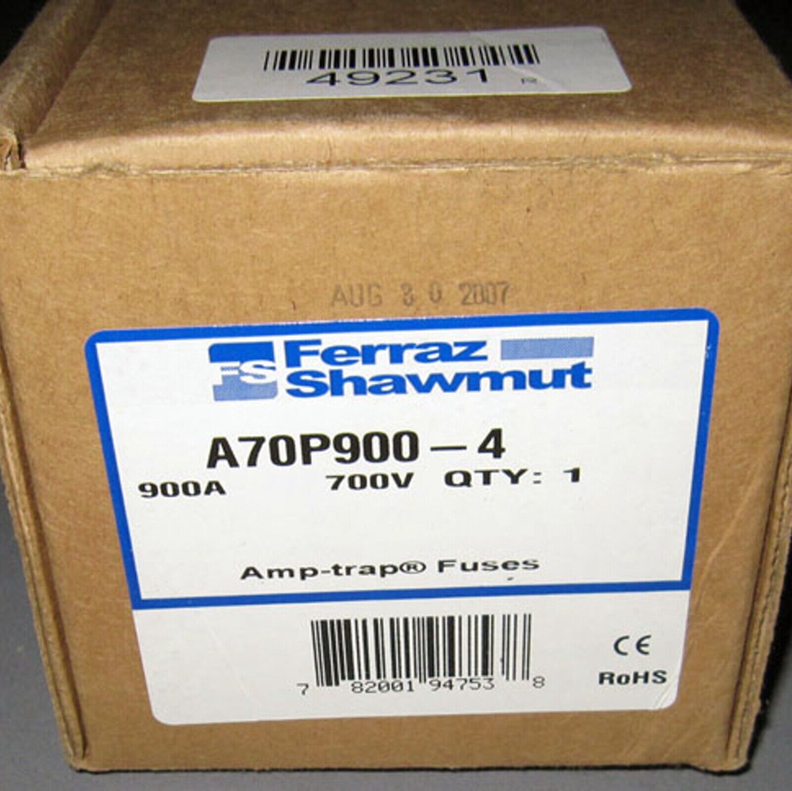 FERRAZ SHAWMUT A70P900-4 AMP-TRAP Mersen Fuse - FERRAZ SHAWMUT