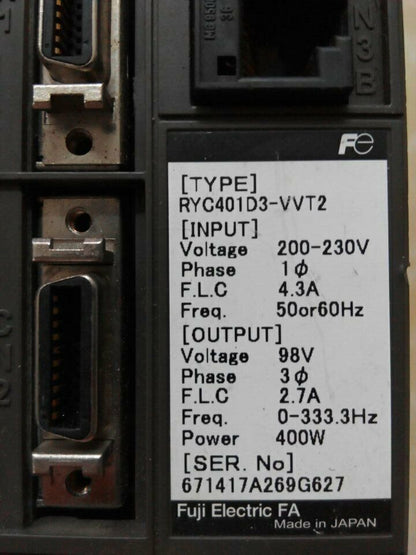 Used FUJI Servo Driver RYC401D3-VVT2 – Tested and in Good Condition - FUJI