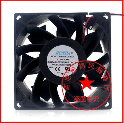 new RUNDA RD9238S24L-A 9238 9.2CM 24V 0.41A Inverter Cooling Fan 2-wire - RUDA