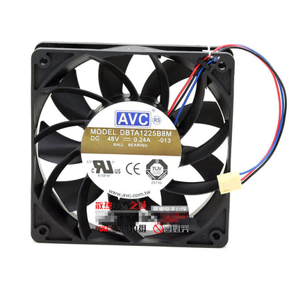 1pcs AVC DBTA1225B8M 48V 0.24A 12CM 12025 3-wire inverter cooling fan