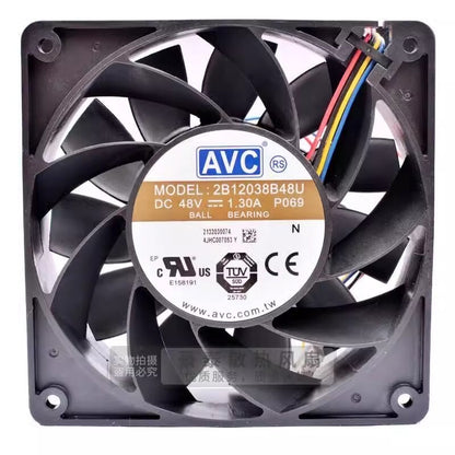 AVC 2B12038B48U 12038 DC48V 1.3A 12CM 4-Wire PWM Cooling Fan