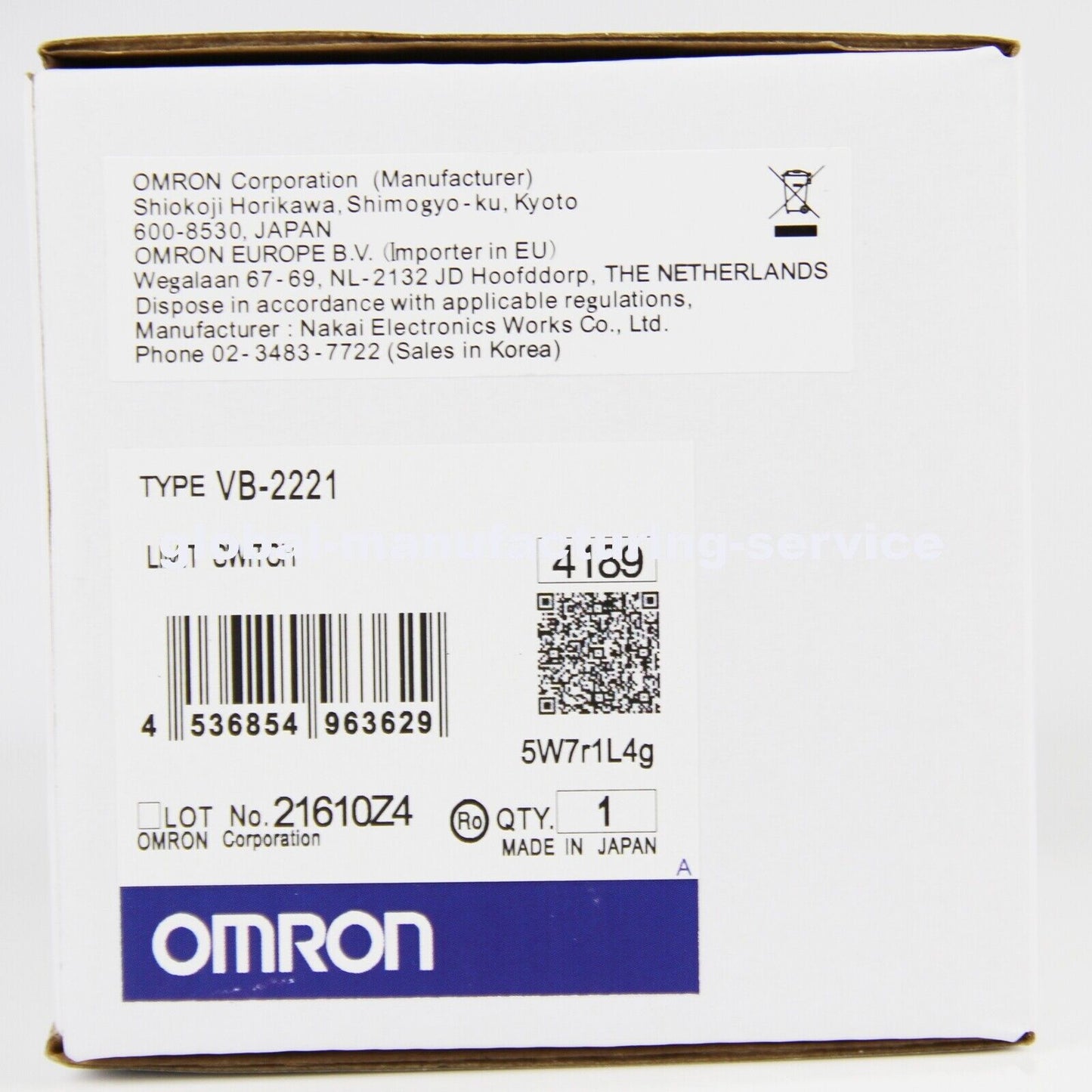 Omron VB-2221 Industrial Limit Switch - OMRON