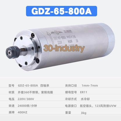 GDZ-65-800A 0.8KW CNC Water Cooling Spindle Motor for Milling - GDZ