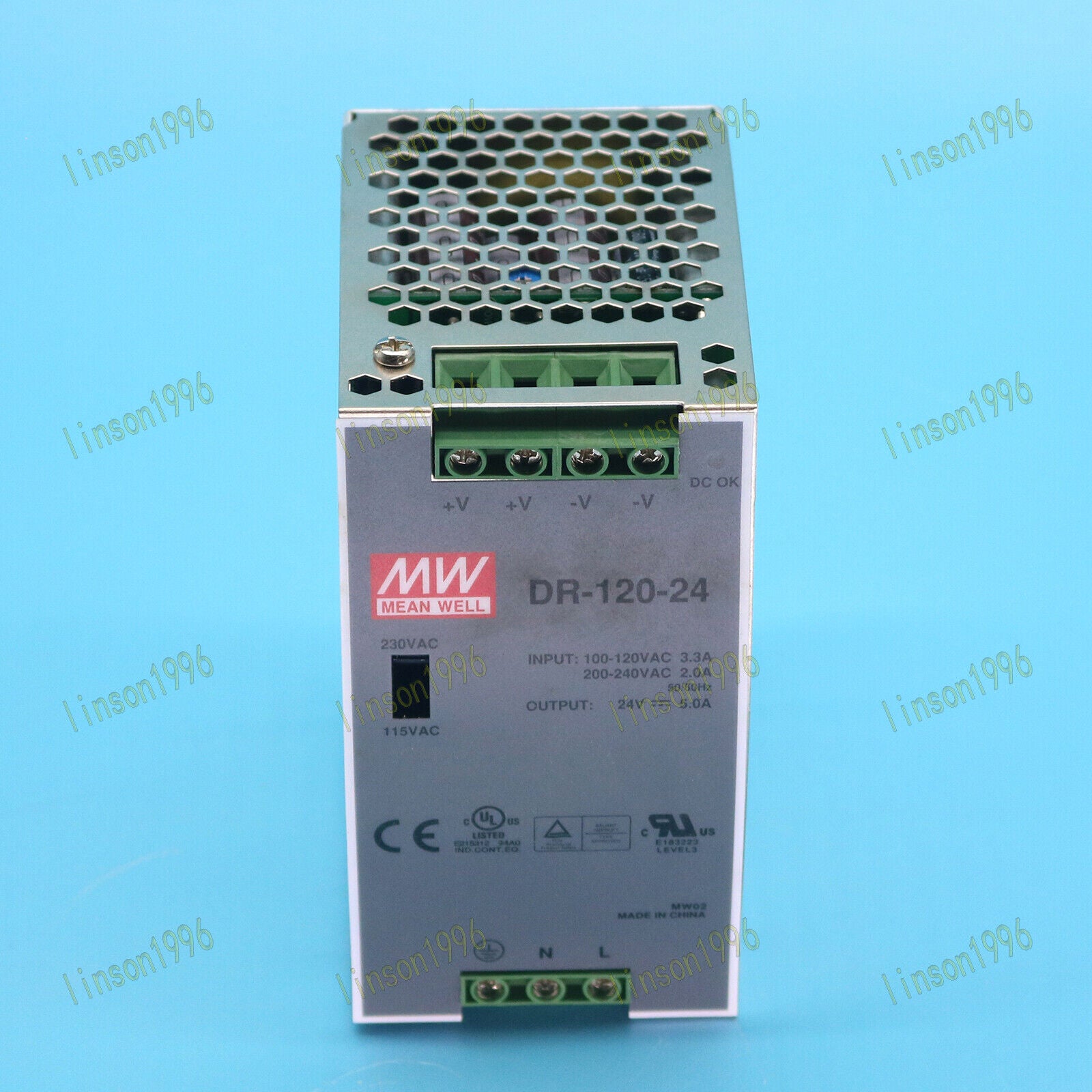 MEAN WELL DR-120-24 AC to DC DIN-Rail Power Supply - MEAN WELL