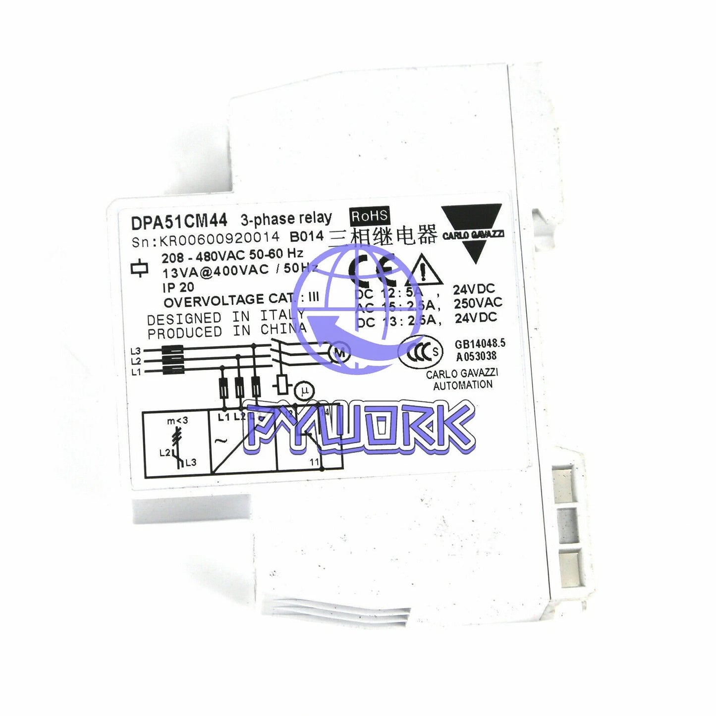 Gavazzi- DPA51CM44 1PCS 3-Ph Carlo Phase Monitoring Relay with SPDT Contacts