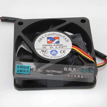 new ARX CeraDyna FAN FD0560-A1053C 5V 0.47A 6015 6cm Switch Cooling Fan