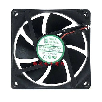 YONGLING DFC802012H 8020 DC12V 2.8W 8CM 3-Wire Cooling Fan