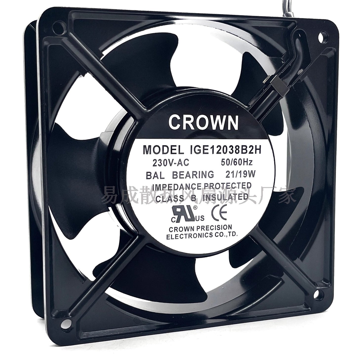 CROWN IGE12038B2H AC230V 21/19W Axial Cooling Fan for Enclosures and Cabinets