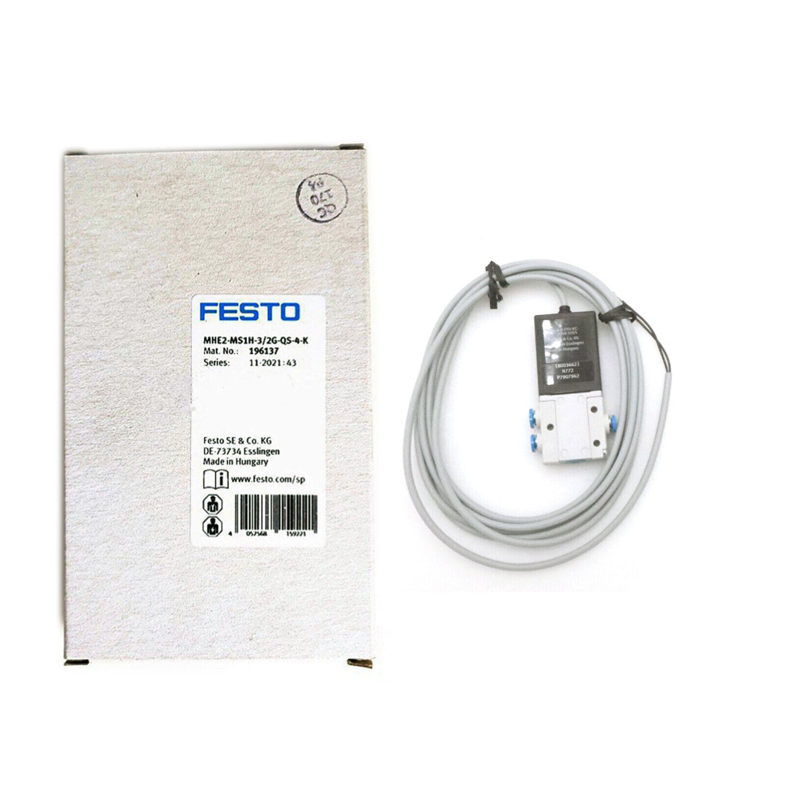 FESTO MHE2-MS1H-3/2G-QS-4-K 196137 Solenoid Valve - FESTO