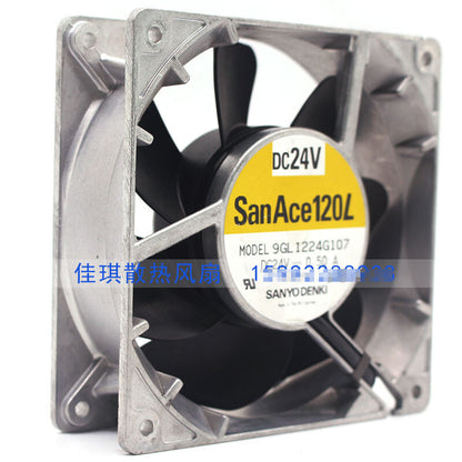 1pcs Sanyo 9GL1224G107 12cm12038 24V0.50A aluminum frame fan