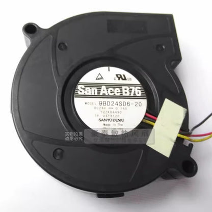 Sanyo 9BD24SD6-20 DC24V 0.14A 3-Wire Turbo Mute Cooling Fan