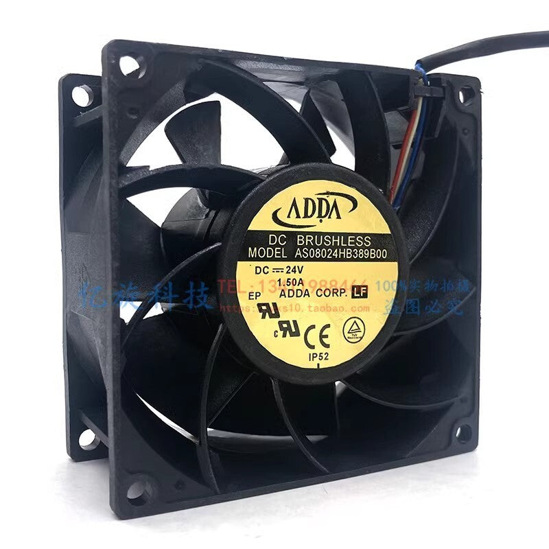 ADDA AS08024HB389B00 8038 DC24V 1.5A 8CM 4-Wire PWM Inverter Cooling Fan