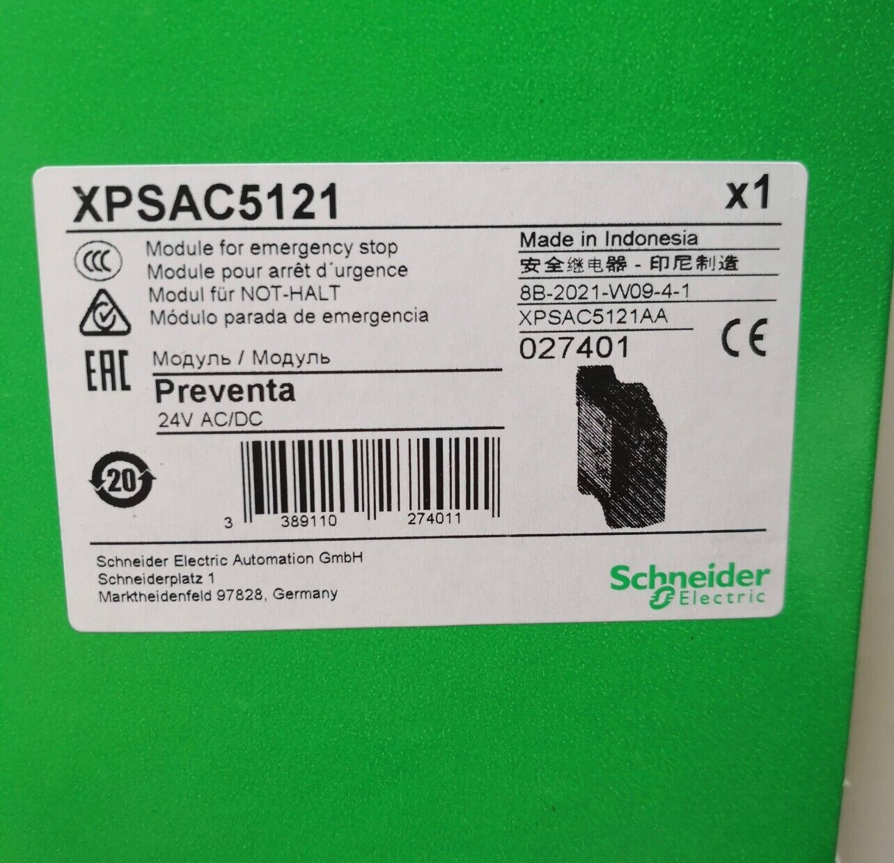 Schneider XPSAC5121 Safety Relay Rapid Delivery - SCHNEIDER