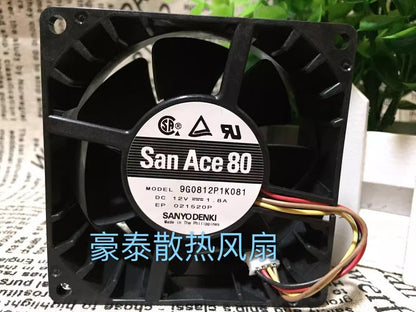 Sanyo 9G0812P1K081 8038 DC12V 1.8A 8CM 4-Pin Server Cooling Fan
