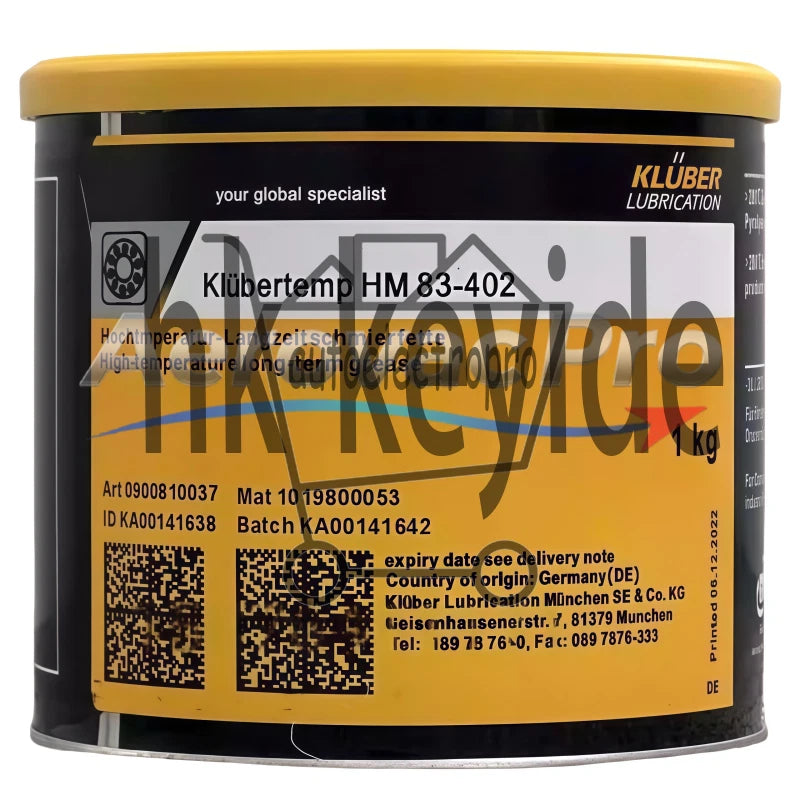 KLUBER Lubrication Klubertemp HM 83-402 Grease 1Kg ( 35.3 OZ) SAFE RELIABLE