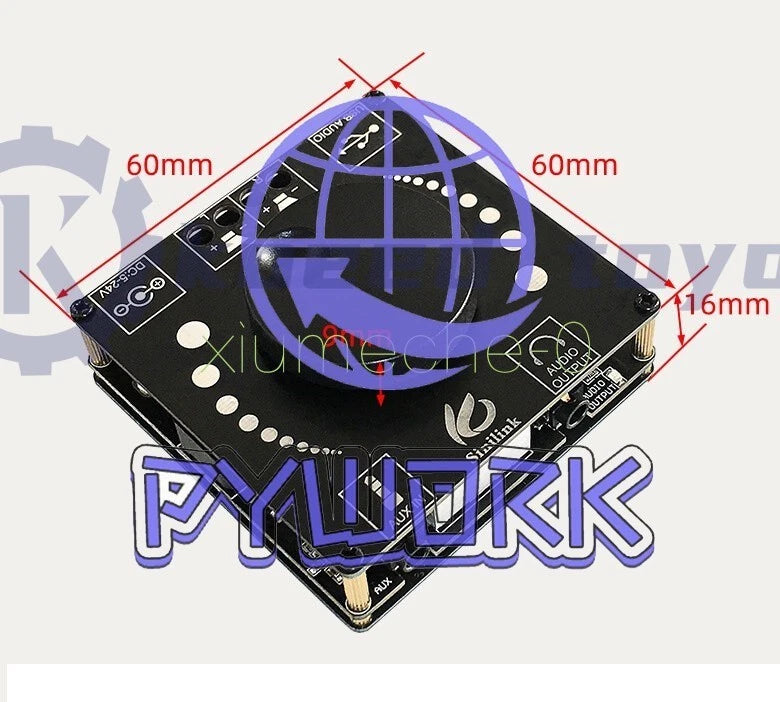 50Wx2 TPA3116D2 HIFI AUX USB Bluetooth 5.0 Audio Stereo Digital Amplifier Board