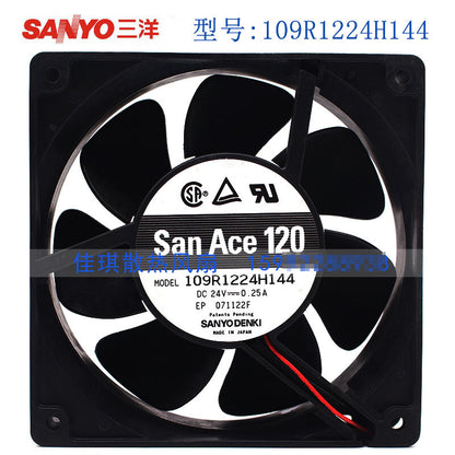 1pcs Sanyo 109R1224H144 24V 0.25A 12038 12cm 2-wire inverter fan