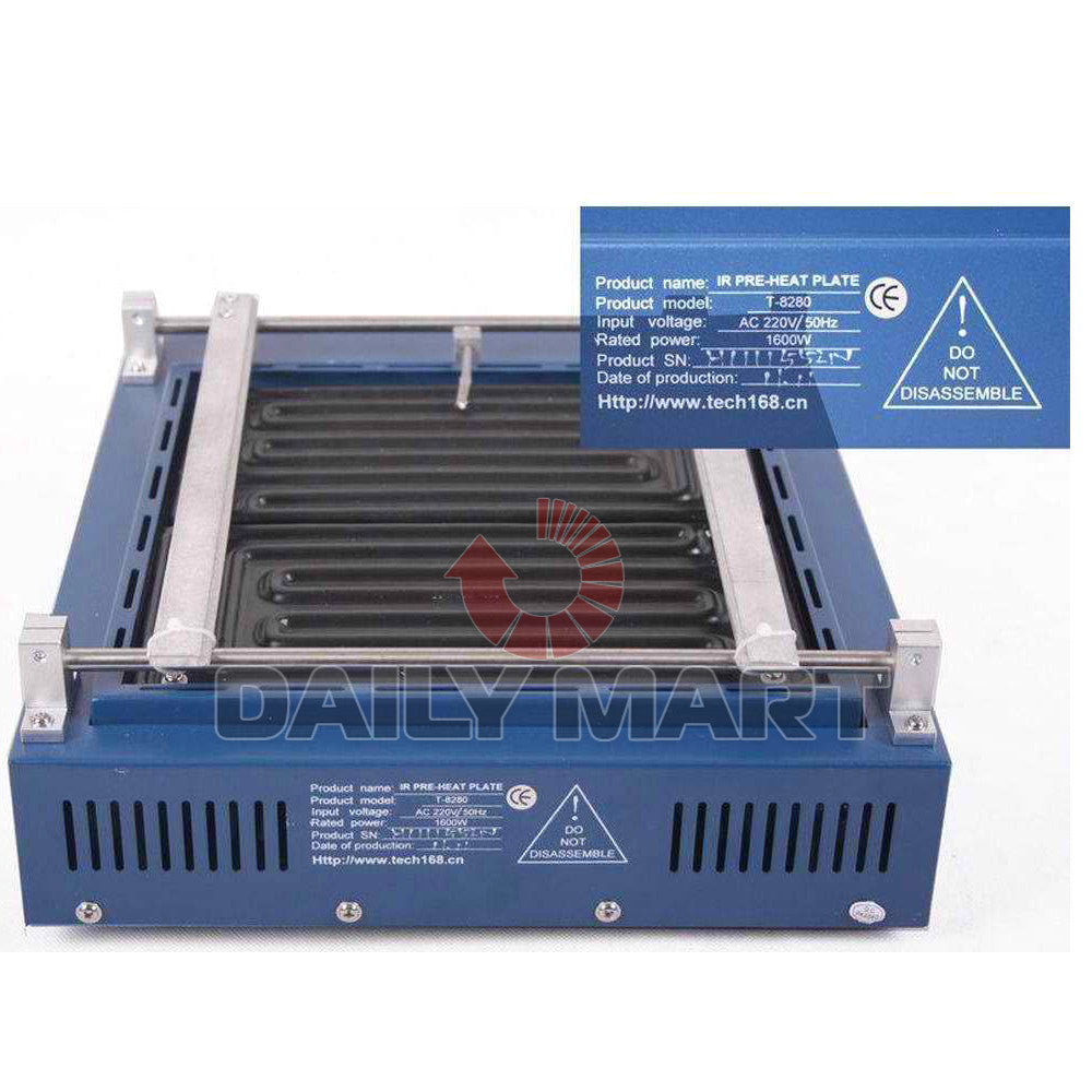 new T-8280 Infrared IR PCB Preheater Preheating Oven 1600W