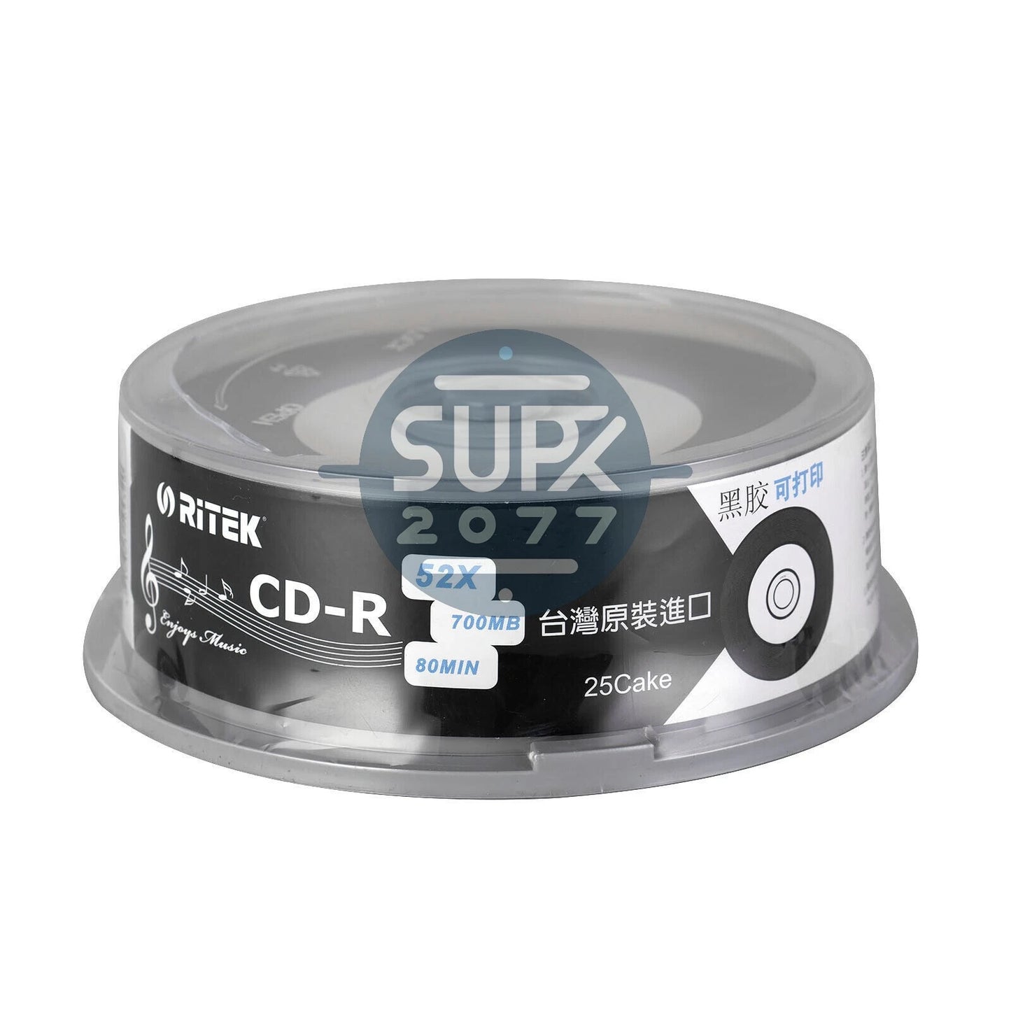 25pcs 700MB 80min 52X 65mm Circle Printable CD-R Blank Discs Vinyl Black Record