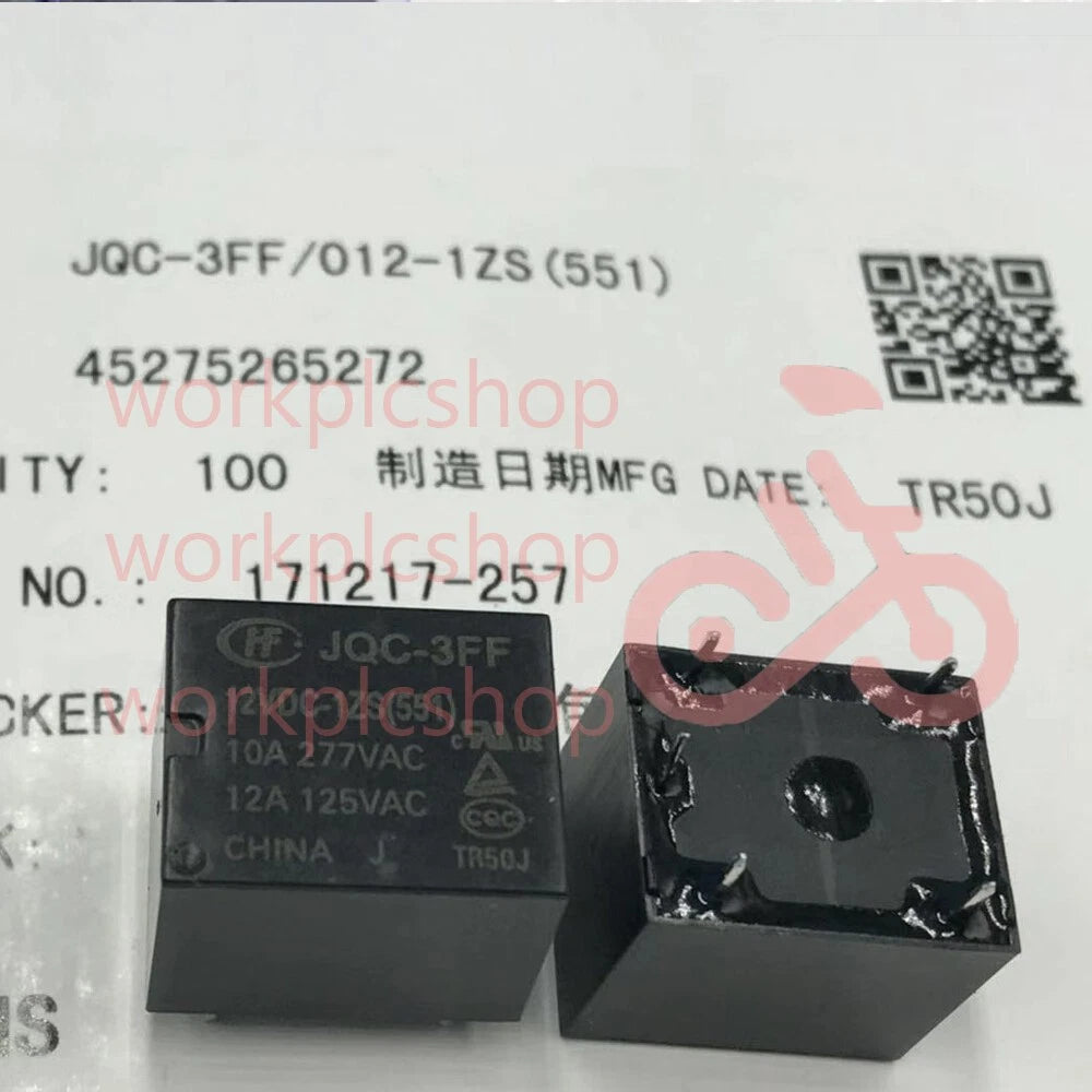 JQC-3FF-12VDC-1ZS JQC-3FF-012-1ZS 12VDC Power Relay 10A 5 Pins (Pack of 2）