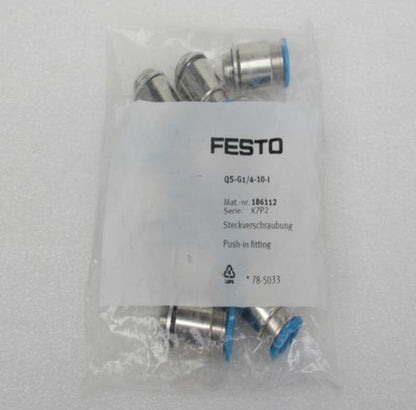 10PC  FESTO Threaded plug QS-G1/4-10-I 186112 Free shipping