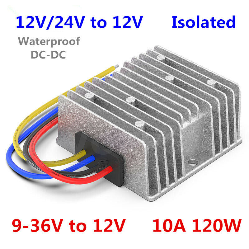 new 9-36V to 12V 10A 120W isolated Waterproof power converter 12V/24V to 12V DC-DC - PLAQCOM