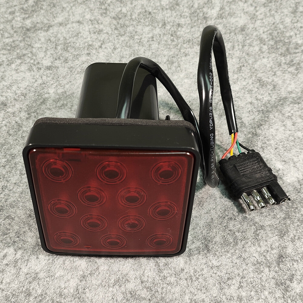 12 LED Tow Rear Tail Stop Brake Light 12V 2" Trailer Hitch Cover Light